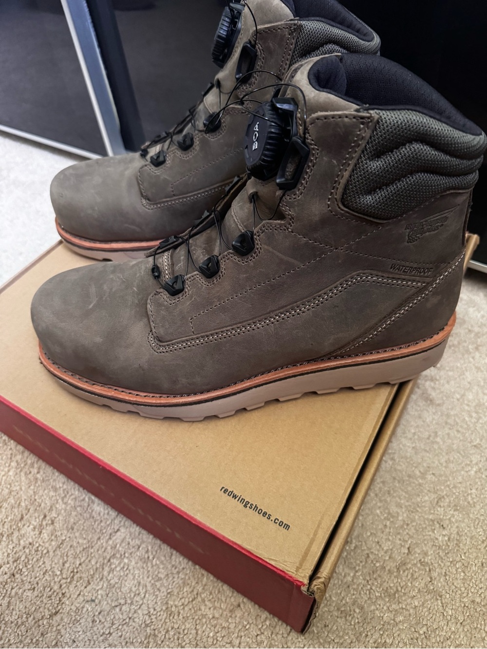 Red Wing Shoes Olive Brown BOA Waterproof Men's Steel Toe Boots